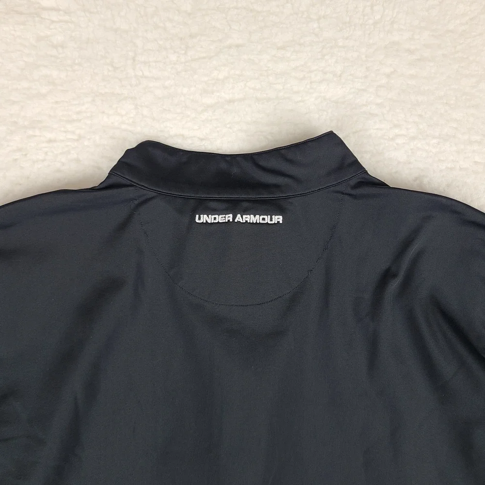 Under Armour Sweater Mens XL Black Quarter Zip Performance Tech‎ Golf VINTAGE